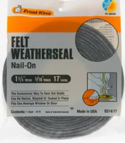 Frost King Gray Felt Weather Seal For Doors and Windows 17 ft. L X 0.19 in.