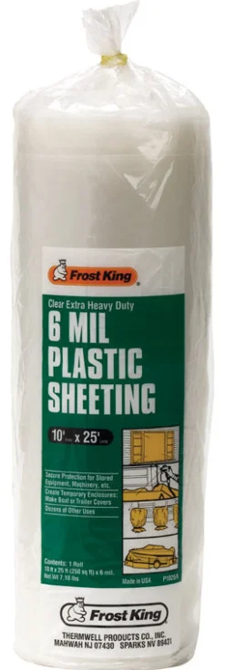 Frost King Plastic Sheeting 6 mil X 10 W X 25 ft. L Plastic Clear
