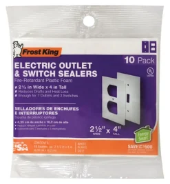 Frost King White 1 gang Plastic Toggle Wall Plate Sealers 10 pk