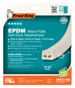 Frost King White EPDM Rubber Foam Weather Stripping Tape for Doors and Windows 10 ft. L x 5/16 in. T