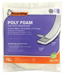 Frost King White Poly Foam Weather Seal For Doors and Windows 17 ft. L X 0.25 in.
