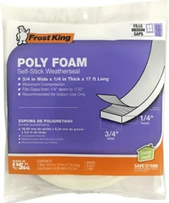 Frost King White Poly Foam Weather Seal For Doors and Windows 17 ft. L X 0.25 in.