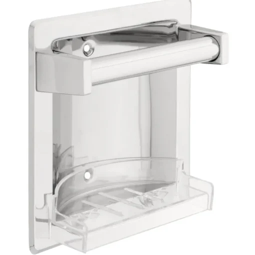 Futura Franklin Brass Soap Dish 6.4 in. H x 3.6 in. W x 6.7 in. L Chrome Plastic