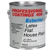 1-Gallon Flat White Latex Exterior Paint (Pack of 2)