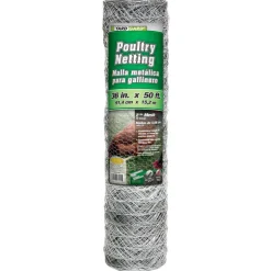 Galvanized Poultry Net, 2-In. Mesh, 48-In. x 50-Ft.