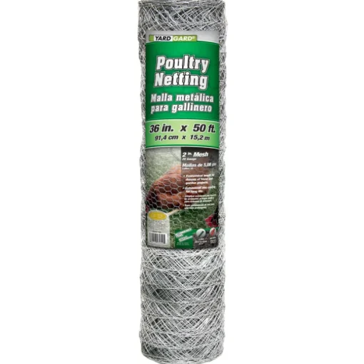Galvanized Poultry Net, 2-In. Mesh, 48-In. x 50-Ft.