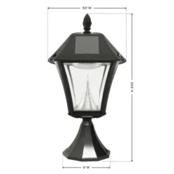 Gama Sonic Baytown Semi-Gloss Black Solar Powered 2.4 W LED Lantern 1 pk