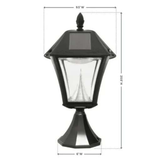 Gama Sonic Baytown Semi-Gloss Black Solar Powered 2.4 W LED Lantern 1 pk