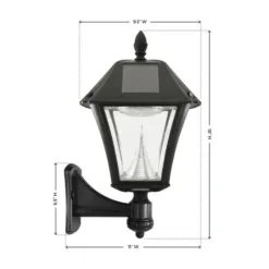 Gama Sonic Baytown Semi-Gloss Black Solar Powered 2.4 W LED Lantern 1 pk