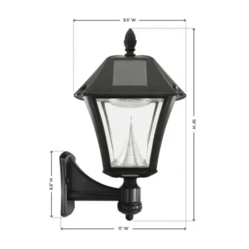 Gama Sonic Baytown Semi-Gloss Black Solar Powered 2.4 W LED Lantern 1 pk