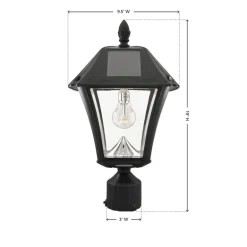 Gama Sonic Baytown Semi-Gloss Black Solar Powered 2.4 W LED Lantern 1 pk