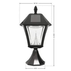 Gama Sonic Baytown Semi-Gloss Black Solar Powered 2.4 W LED Lantern 1 pk