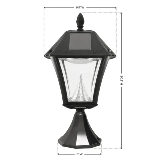 Gama Sonic Baytown Semi-Gloss Black Solar Powered 2.4 W LED Lantern 1 pk