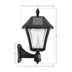 Gama Sonic Baytown Semi-Gloss Black Solar Powered 2.4 W LED Lantern 1 pk