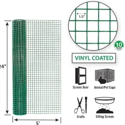 Garden Craft 24 in. H X 5 ft. L Steel Hardware Cloth 1/2 in.