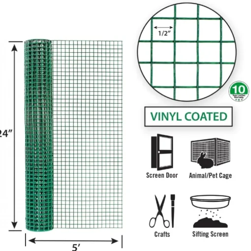 Garden Craft 24 in. H X 5 ft. L Steel Hardware Cloth 1/2 in.