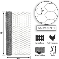 Garden Craft 24 in. H X 25 ft. L Galvanized Steel Fencing 1 in. X 1 in. in.