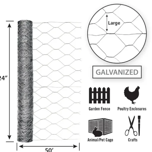 Garden Craft 36 in. H X 50 ft. L Galvanized Steel Fencing 2 in.