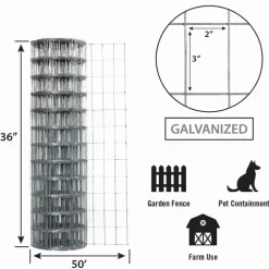 Garden Craft 36 in. H X 50 ft. L Steel Welded Wire Fence 2x3 in.