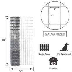 Garden Craft 48 in. H X 50 ft. L Steel Fencing 2 x 3 in.