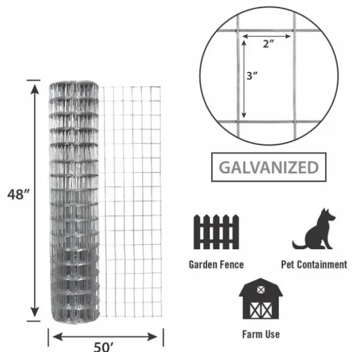 Garden Craft 48 in. H X 50 ft. L Steel Fencing 2 x 3 in.
