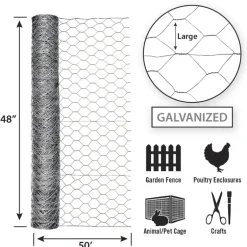 Garden Craft 48 in. H X 50 ft. L Galvanized Steel Fencing 2 in.