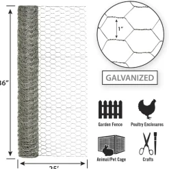 Garden Craft 36 in. H X 25 ft. L Galvanized Steel Fencing 1 in. X 1 in. in.