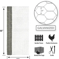 Garden Craft 48 in. H X 25 ft. L Galvanized Steel Fencing 1 in. X 1 in. in.