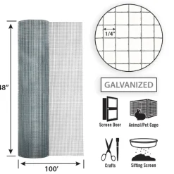 Garden Craft 48 in. H X 100 ft. L Galvanized Steel Hardware Cloth 1/4 in.