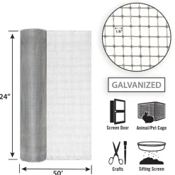 Garden Craft 24 in. H X 50 ft. L Galvanized Steel Hardware Cloth 1/8 in.