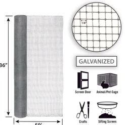 Garden Craft 36 in. H X 50 ft. L Steel Hardware Cloth