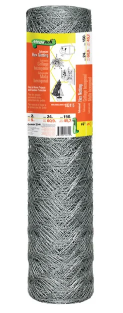 Garden Craft 24 in. H X 150 ft. L Galvanized Steel Poultry Netting 2 in.