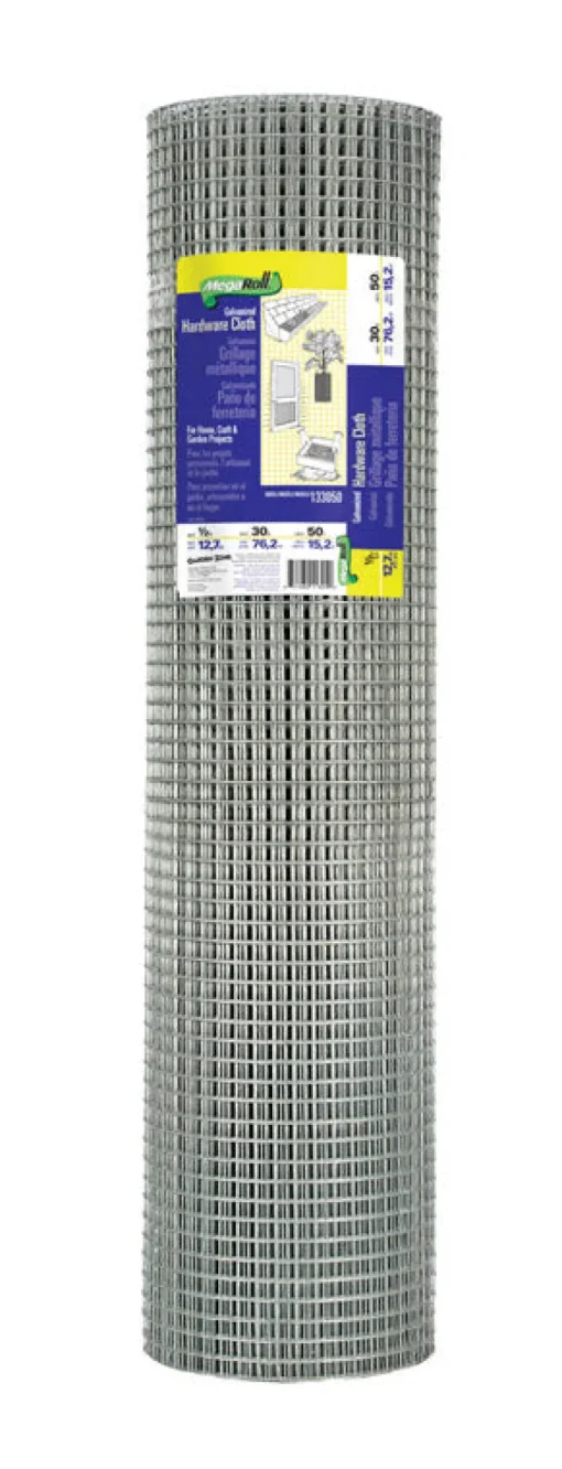 Garden Zone 30 in. W x 50 ft. L Silver Gray Steel Hardware Cloth