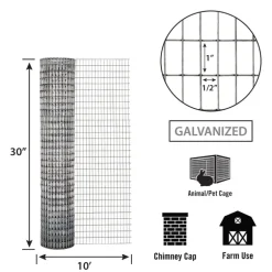 Garden Zone Gray/Silver Steel 16 ga. Welded Wire Fence 10 L ft. x 36 H in. x 30 W in.