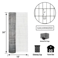 Garden Zone Gray/Silver Steel 16 ga. Welded Wire Fence 10 L ft. x 36 H in. x 30 W in.