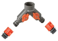 Gardena 5/8 & 1/2 in. Nylon/ABS Threaded Female/Quick Connect 2-Way Shut-off Valve