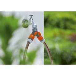 Gardena 5/8 & 1/2 in. Nylon/ABS Threaded Female/Quick Connect 2-Way Shut-off Valve