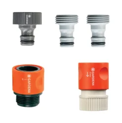 Gardena 1/2 & 5/8 in. Nylon/ABS Threaded Female/Male Quick Connector Hose Set