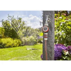 Gardena Gray Programmable 1-Zone Mechanical Water Timer with Flow Control and Quick Connect