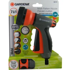 Gardena Orange/Gray PVC Multi Purpose 7-In-1 Metal Hose Spray Gun 9 H x 3 W in. with Flow Control