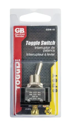 Gardner Bender 20 amps Single Pole Toggle Switch Black/Silver 1 pk