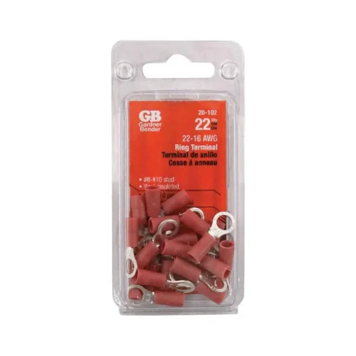 Gardner Bender 22-16 AWG Insulated Wire Ring Terminal Red 22 pk