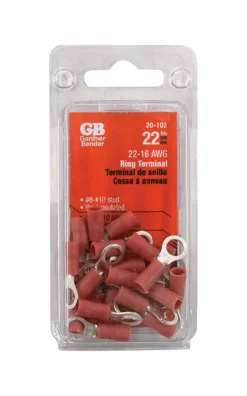 Gardner Bender 22-16 AWG Insulated Wire Ring Terminal Red 22 pk