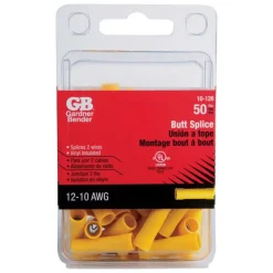 Gardner Bender 12-10 Ga. Insulated Wire Butt Splice Yellow 50 pk