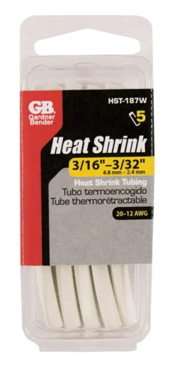 Gardner Bender 3/16 in. D Heat Shrink Tubing White 5 pk