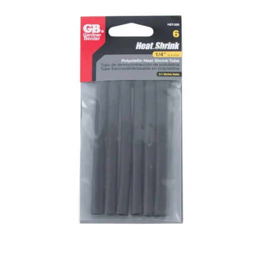 Gardner Bender 1/4 in. D Heat Shrink Tubing Black 6 pk