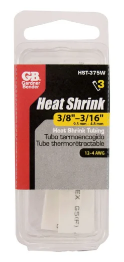 Gardner Bender 3/8 in. D Heat Shrink Tubing White 3 pk