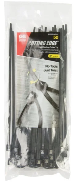 Gardner Bender 8 in. L Black Self-Cutting Cable Tie 50 pk