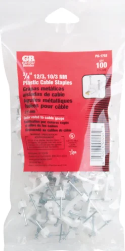 Gardner Bender 3/4 in. W Plastic Insulated Cable Staple 100 pk