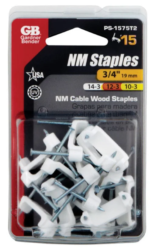 Gardner Bender 3/4 in. W Plastic Insulated Cable Staple 15 pk